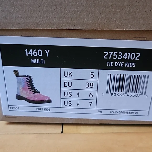 Dr. Marten's Girls Tye Dye Suede Boots, Size Kids 6M - Picture 12 of 16